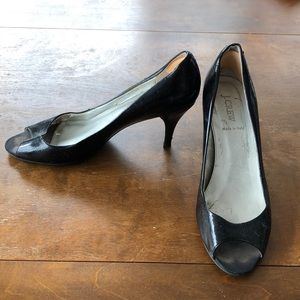 J.crew black open toed heel
